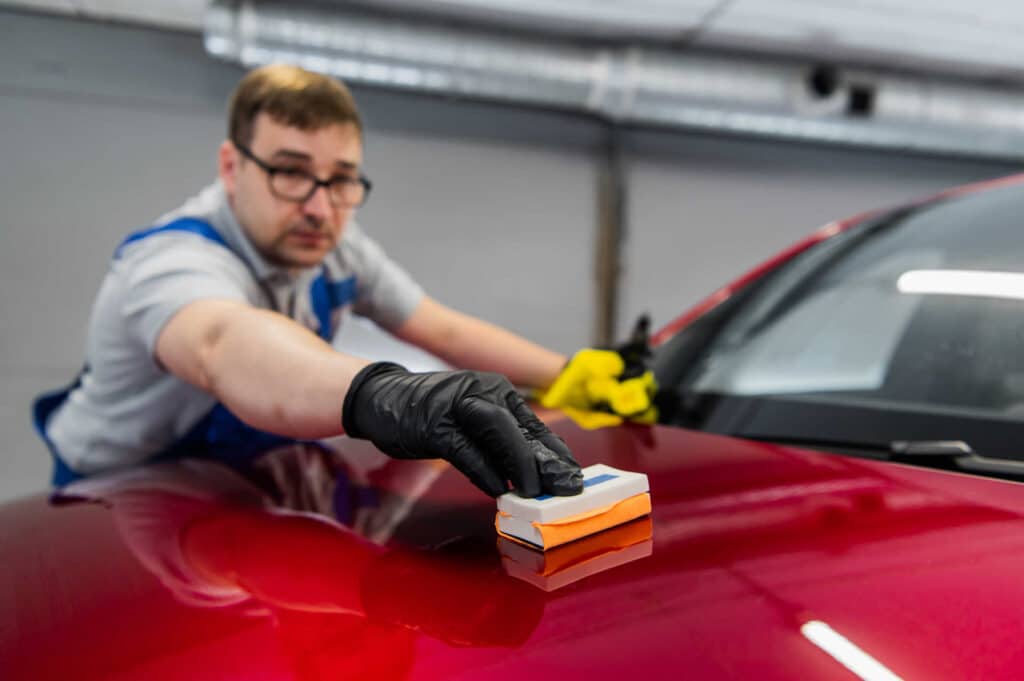 Protective coating application on a car in NJ